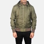 Hanklin Ma-1 Green Hooded Bomber Jacket - Image 4
