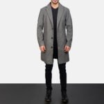 Petrillo Grey Wool Single Breasted Coat - Image 4