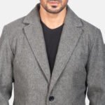 Petrillo Grey Wool Single Breasted Coat - Image 6