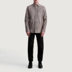 Haven Grey Suede Leather Shirt - Image 4