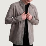 Haven Grey Suede Leather Shirt