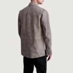 Haven Grey Suede Leather Shirt - Image 6