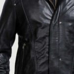 Highschool Black Hooded Leather Jacket - Image 6