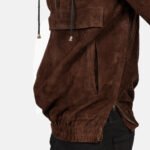 Kenton Hooded Mocha Suede Pullover Jacket - Image 6