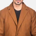 Petrillo Khaki Wool Single Breasted Coat - Image 6