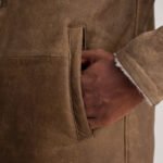 Kolby Distressed Brown Leather Shearling Coat - Image 6