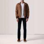 Lester Tan Leather Bomber Jacket - Image 2