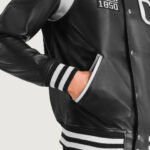Liberte California Black Leather Varsity Jacket - Image 6