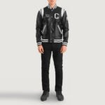 Liberte California Black Leather Varsity Jacket - Image 3