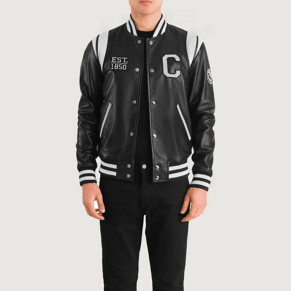 Men_s_Liberte_California_Black_Leather_Varsity_Jacket_Open_Front_9479d60b-5de5-4fec-a4ef-5d51dfe38328_1024x1024.jpg Liberte California Black Leather Varsity Jacket - Image 1