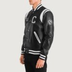 Liberte California Black Leather Varsity Jacket - Image 2