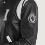 Liberte Illinois Black Leather Varsity Jacket - Image 6