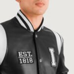 Liberte Illinois Black Leather Varsity Jacket - Image 4