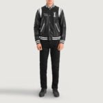 Liberte Illinois Black Leather Varsity Jacket - Image 3