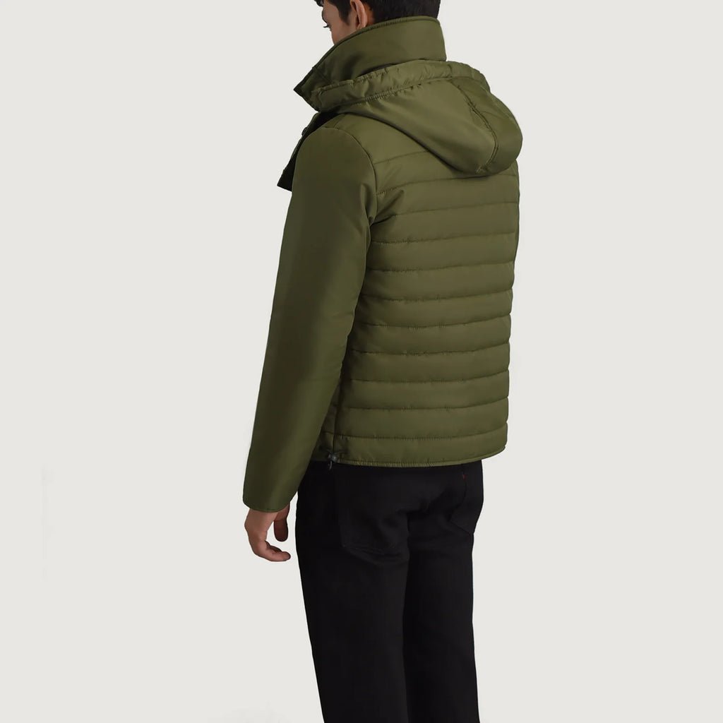 Malcolm Green Hooded Puffer Jacket - Image 2