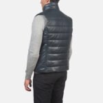 Reeves Blue Leather Puffer Vest - Image 5
