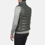 Reeves Green Leather Puffer Vest - Image 5