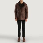 Rocky Brown Fur Leather Coat - Image 4