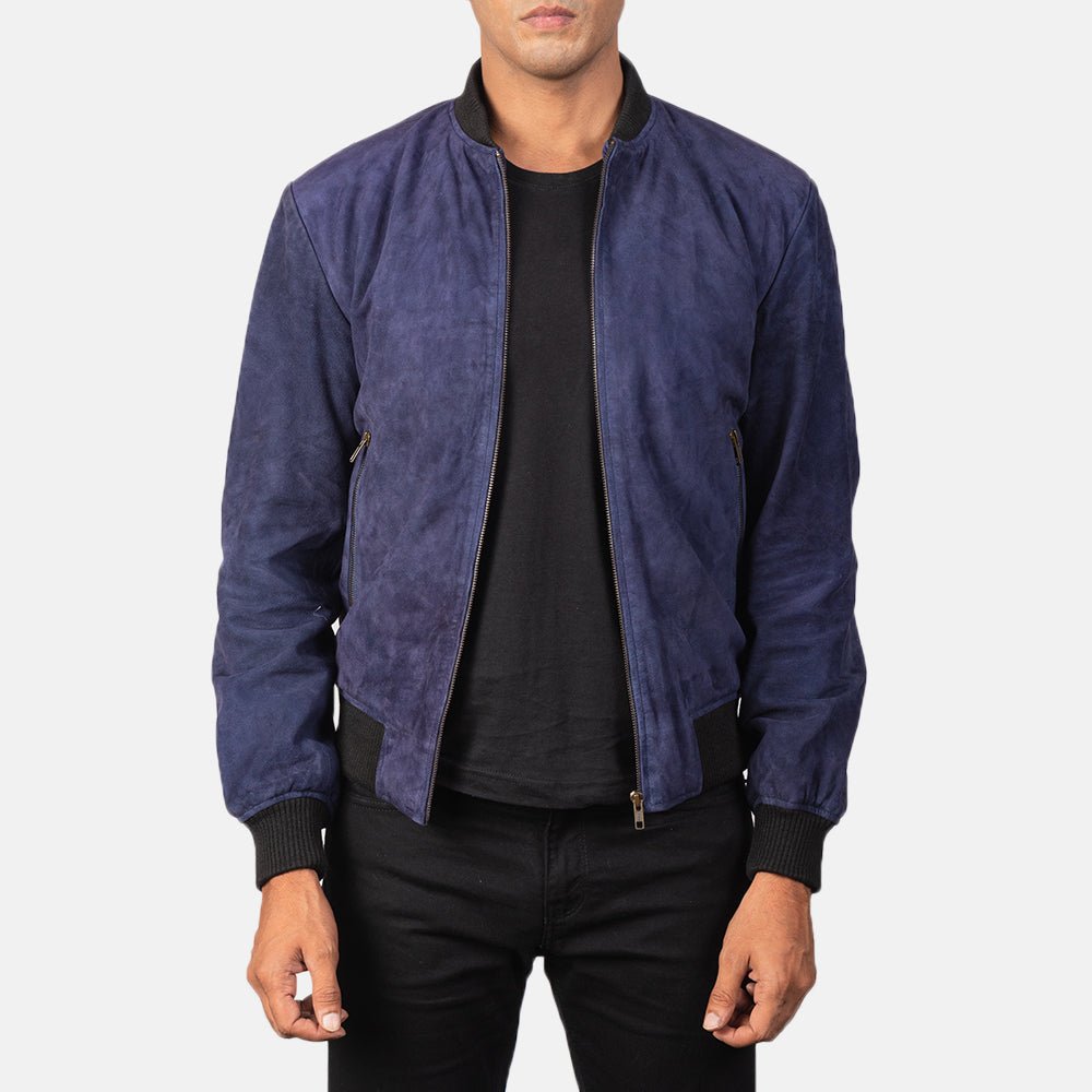 Men_s_Shane_Blue_Suede_Bomber_Jacket5840_1f5a955b-b3b4-4937-939f-4722c2d96030_1024x1024.jpg Shane Blue Suede Bomber Jacket - Image 1
