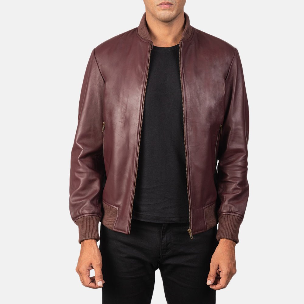 Men_s_Shane_Maroon_Leather_Bomber_Jacket5822_b665a495-95ef-4d7e-999d-5dec03878baf_1024x1024.jpg Shane Maroon Leather Bomber Jacket - Image 1