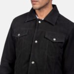 Stallon Black Suede Trucker Jacket - Image 6