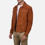 Stallon Brown Suede Trucker Jacket - Image 2