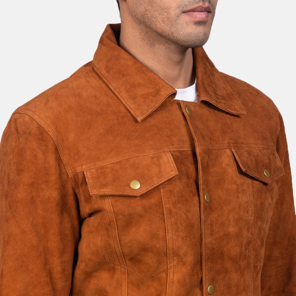 Stallon Brown Suede Trucker Jacket - Image 5