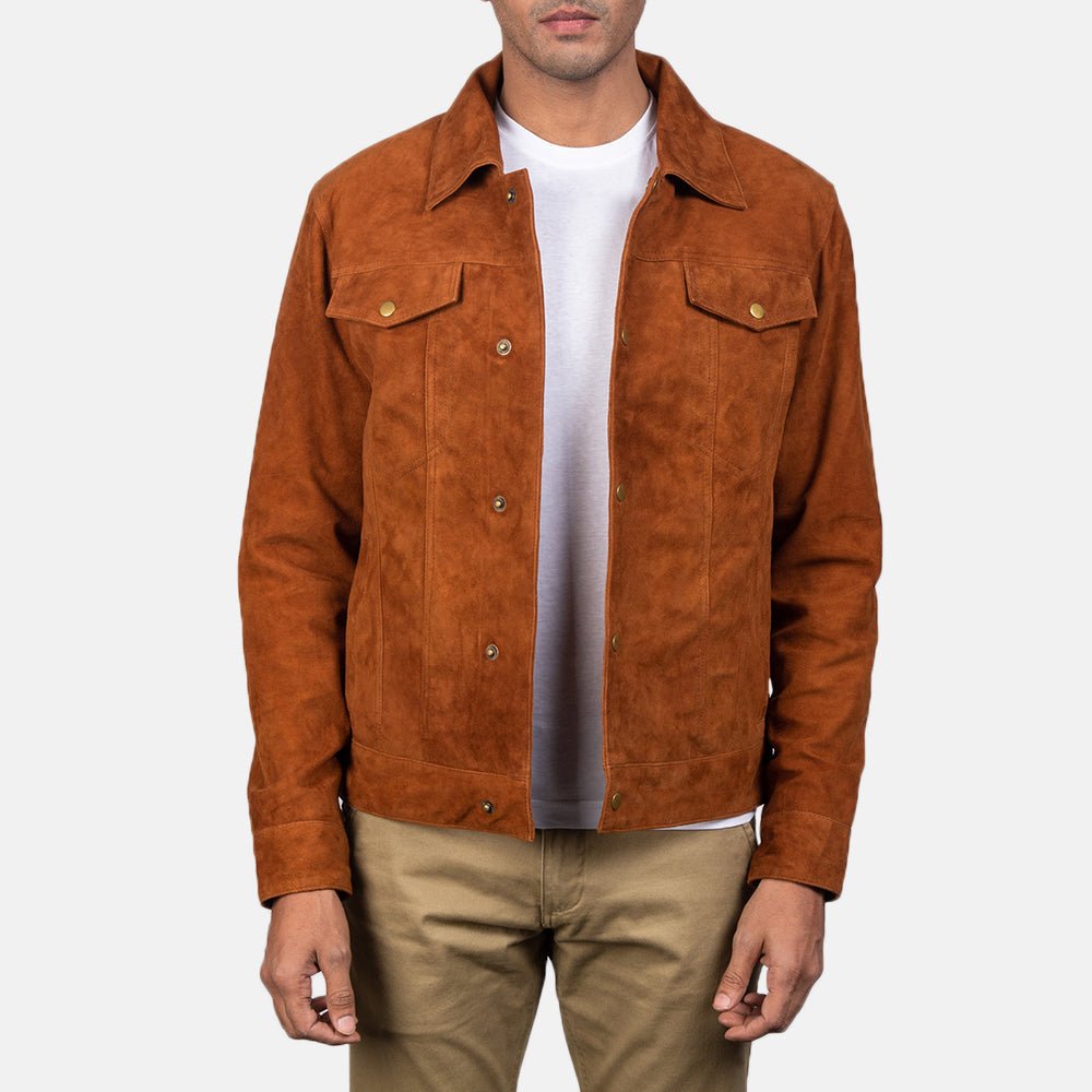 Men_s_Stallon_Brown_Suede_Trucker_Leather_Jacket_e7af3a47-4eb2-44c0-9fc3-3aa12ca534b1_1024x1024.jpg Stallon Brown Suede Trucker Jacket - Image 1