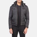 Alps Quilted Black Hooded Windbreaker Jacket