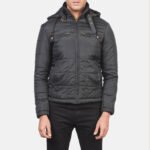 Alps Quilted Black Hooded Windbreaker Jacket - Image 4