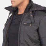 Alps Quilted Black Hooded Windbreaker Jacket - Image 6