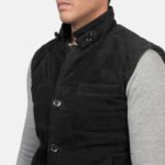 Tony Black Suede Vest - Image 6