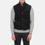 Tony Black Suede Vest - Image 4