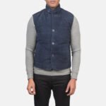 Tony Blue Suede Vest - Image 4