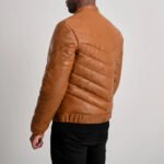 Travis Tan Leather Puffer Jacket - Image 5