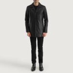 Urban Slate Black Leather Coat - Image 6