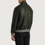 Walton Green Leather Varsity Jacket - Image 5