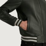 Walton Green Leather Varsity Jacket - Image 6