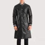 Wilde Black Leather Varsity Coat - Image 4