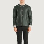 Willis Green Leather Varsity Jacket - Image 4