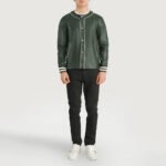 Willis Green Leather Varsity Jacket - Image 3
