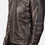 Youngster Brown Leather Biker Jacket - Image 6