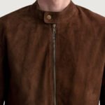 Zen Brown Suede Biker Jacket - Image 5