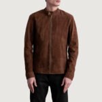 Zen Brown Suede Biker Jacket - Image 3