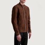 Zen Brown Suede Biker Jacket - Image 2