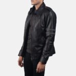 Armstrong Black Leather Biker Jacket - Image 2