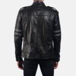 Armstrong Black Leather Biker Jacket - Image 5
