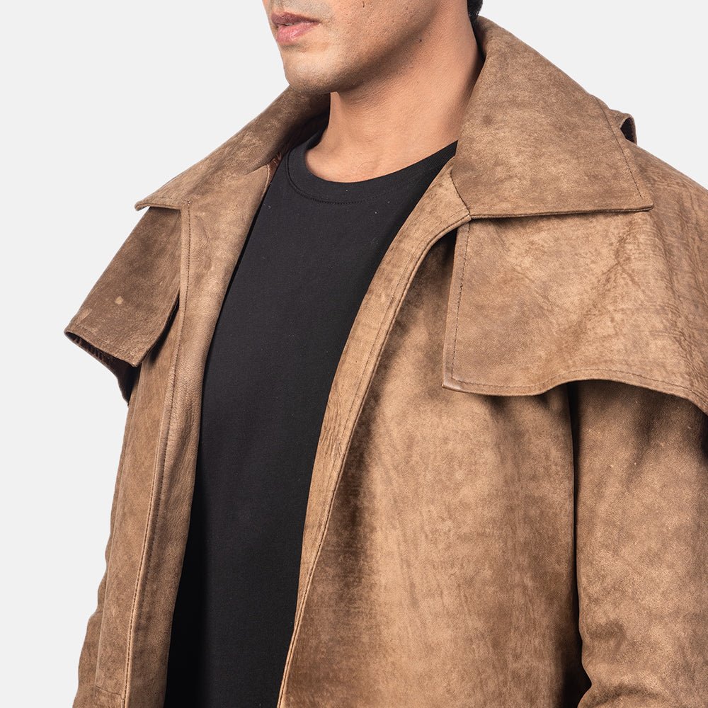 Army Brown Leather Duster - Image 4