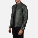 Ionic Green Leather Biker Jacket - Image 2
