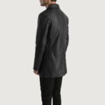 Urban Slate Black Leather Coat - Image 5